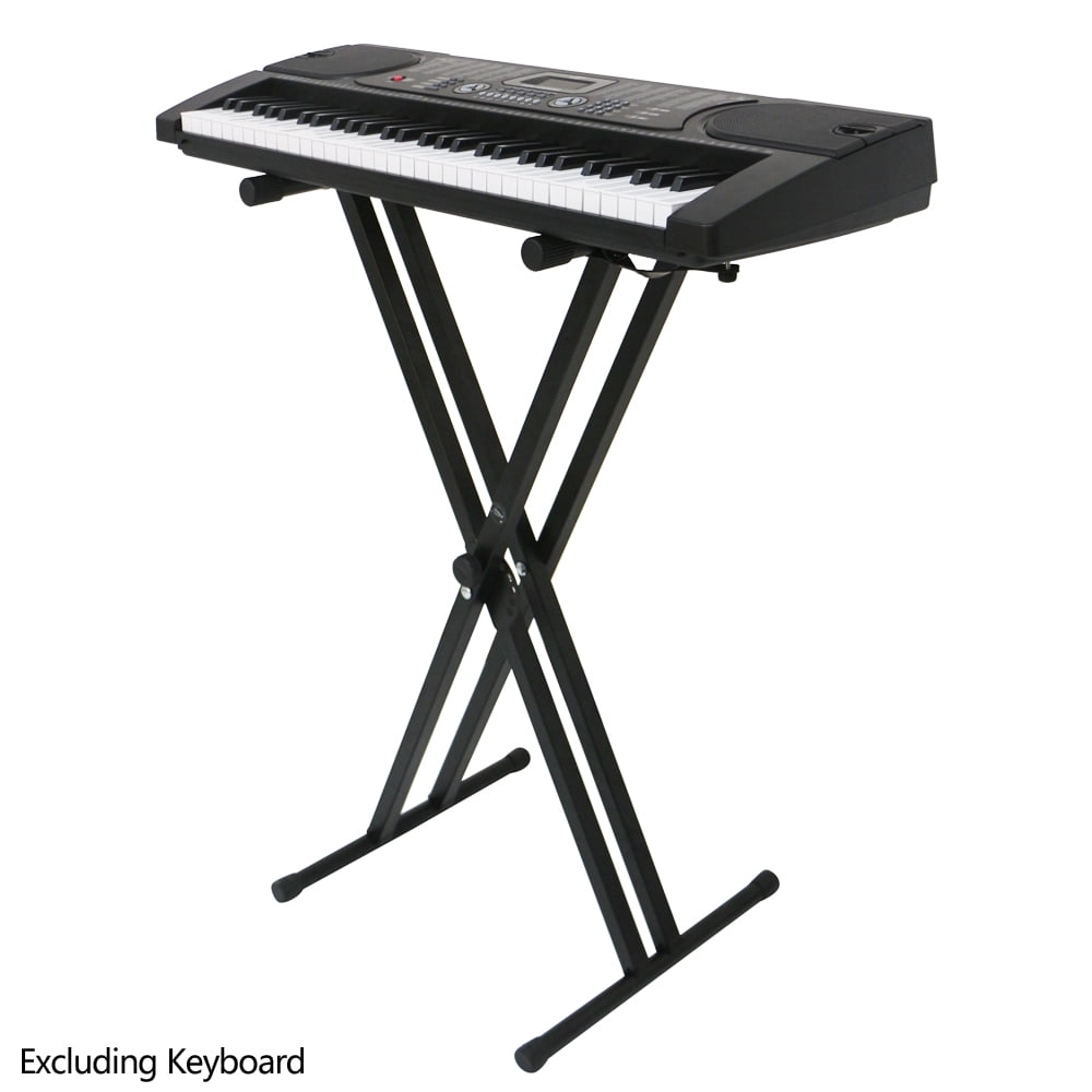 Basics Heavy-Duty Adjustable Keyboard and Piano Double-X-Shape,  Stand, Black