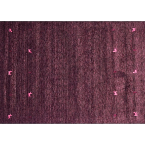 Ahgly Company Indoor Rectangle Abstract Pink Contemporary Area Rugs, 5' x 7'
