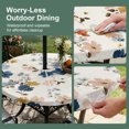 thumbnail image 5 of Round Outdoor Tablecloth with Umbrella Hole and Zipper, Country Flowers Tablecloth with Elastic Waterproof, Blue Farmhouse Plants Wildflowers Retro Patio Table Covers for 55" - 60" Pool Tables, 5 of 9