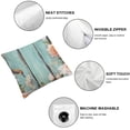 thumbnail image 6 of BANET White Rose Bouquets Throw Pillow Covers Floral Flowers Square Pillow Cases Set of 2 for Decorative Cushion Bed Couch Sofa Turquoise 12x12in, 6 of 7
