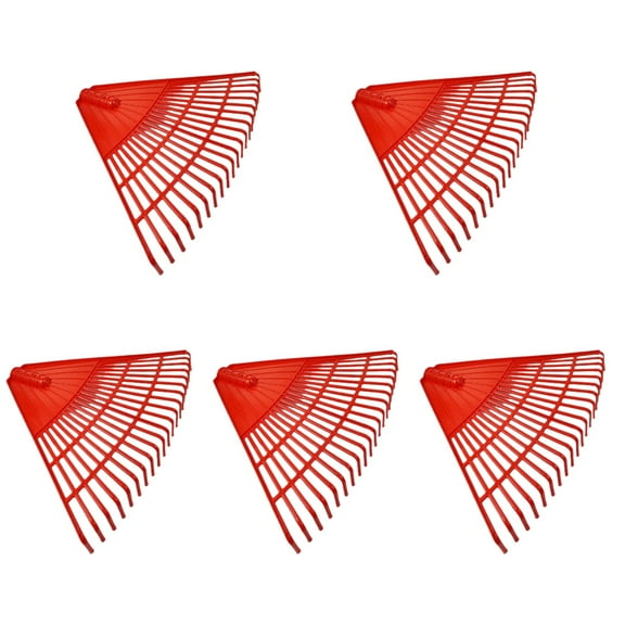 5 Pieces Lawn Landscape Grass Rake 40.50X32.00X4.50CM Red