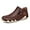 Deep Brown, variant on Men's Mid Top Leather Boots Comfortable Casual Outdoor Walking Hiking Travel Shoes