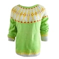 thumbnail image 4 of Chandail Isle Chandail à Enfiler Chandail Léger en Tricot Chandail de Base Hauts Col Rond Chandail Ample Chandail Doux en Tricot Manches Longues Chandail Tricoté à Enfiler Hauts Graphiques Vêtements d'Automne Hiver Confortable Mignon Vert Pâle 3TG, 4 of 4