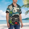 thumbnail image 5 of Bixox Men's Hawaiian Shirts Men's Black Head Woman with Owl Hair Print Short-Sleeve Shirt-Medium, 5 of 8