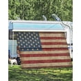 thumbnail image 4 of 4th of July RV Awning Sun Shade Screen 9'X15.3' USA Flag Mesh Sunscreen Vintage Stars Stripes Awning Shade Screen with Zipper UV Blocker Completed Kits Outdoor Canopy for RV Motorhome Camper Trailer, 4 of 7