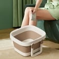 thumbnail image 4 of Portable Folding Foot Bath Massage Bucket with Exfoliating Blocks | Over Calf Soaking Basin for Home Travel | Foot Wash Tub, 4 of 5