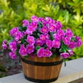 thumbnail image 3 of Artificial Fake Outdoor Flowers Plants for Spring Home Decoration, Faux Silk Red Camellia UV Resistant Realistic Look Real for Planter Outside Front Door Porch Patio Balcony, 3 Bundles, 3 of 5