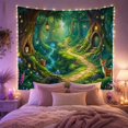 thumbnail image 2 of Floral Garden Forest with Winding Stone Pathway Recedes, Mystical Fantasy for Space Lovers, Galaxy Room Decor, Mother'S Day Gift, Tapestry Wall Hanging for Bedroom and Dorm, 2 of 7