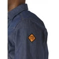 thumbnail image 4 of Wrangler Men's Fr Long Sleeve Snap Western Work Shirt Denim, 4 of 4