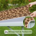 thumbnail image 6 of Leopard Pattern Square Fitted Tablecloth with Elastic Edge,Square Table Cover,Washable Elastic Table Cover for Home Kitchen Party Decor 36"x36", 6 of 6