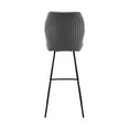 thumbnail image 4 of Tandy Gray Faux Leather and Black Metal 26" Counter Stool, 4 of 11