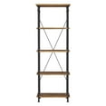 thumbnail image 1 of Homelegance Rustic Modern Wood Metal Living Room 4 Tier Bookcase Shelf, Black, 1 of 6