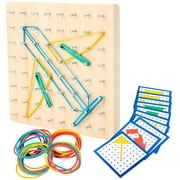 1 Set Wooden Geoboard Toy Kids Imagination Creativity Educational Toy Geometric Shape Learning Tool