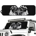 thumbnail image 2 of Uorisanigo Windshield Sunshade for Jeep Wrangler JK JKU JL JLU 1997-2025 & Jeep Gladiator JT 2020-2024 Mountain Compass Print Car Sun Shade Sun Visor Protection Blocks UV Rays and Keep Car Cool, 2 of 7