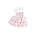 thumbnail image 1 of EYIIYE Robe de Pâques pour Tout-Petites Filles 6M 9M 1T 2T 3T Enfants Rabbit Imprimé Robe de Princesse à Bretelles Spaghetti à Nouer Robe Sans Manches Robe Superposée Froncée Robe pour Bébé Robe d'Été Décontractée pour Nourrisson Robe de Fête, 1 of 8