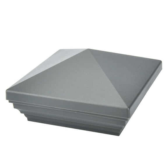 Myard PNP 115445GR Screw-Free Universal Fence Pyramid Top Cap Fits Post 4 X 4 Inches (Actual Post Size 3.5 X 3.5) (Qty 1, Pewter)