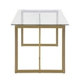 thumbnail image 2 of Homy Casa 47.2'' Rectangular Dining Table with Tempered Glass Top, Gold Legs, 2 of 12