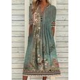 thumbnail image 1 of Robe Décontractée Élégante pour Femme à Manches Courtes, Robe Ample pour Femme, Tempérament, Vacances, Robes Imprimées, 1 of 5
