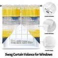 thumbnail image 3 of Yellow Blue Abstract Swag Curtain Valance for Windows, Lines Geometric Window Treatments Short Swag Topper for Kitchen Windows Bathroom Bedroom, 36"x63", 3 of 8
