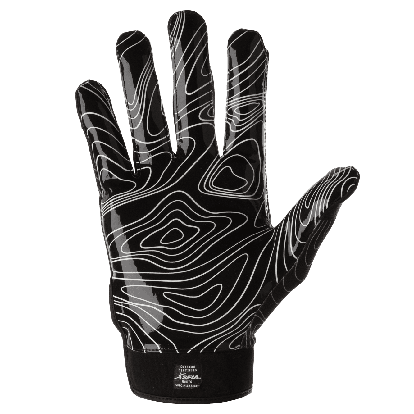 Cutters, Game Day Football Receiver Gloves, Youth, XXS/XS, Black Topo