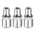 thumbnail image 1 of Uxcell E-Torx Socket 1/4" Drive E5 1" Length 6 Point Spline 3pcs, 1 of 7