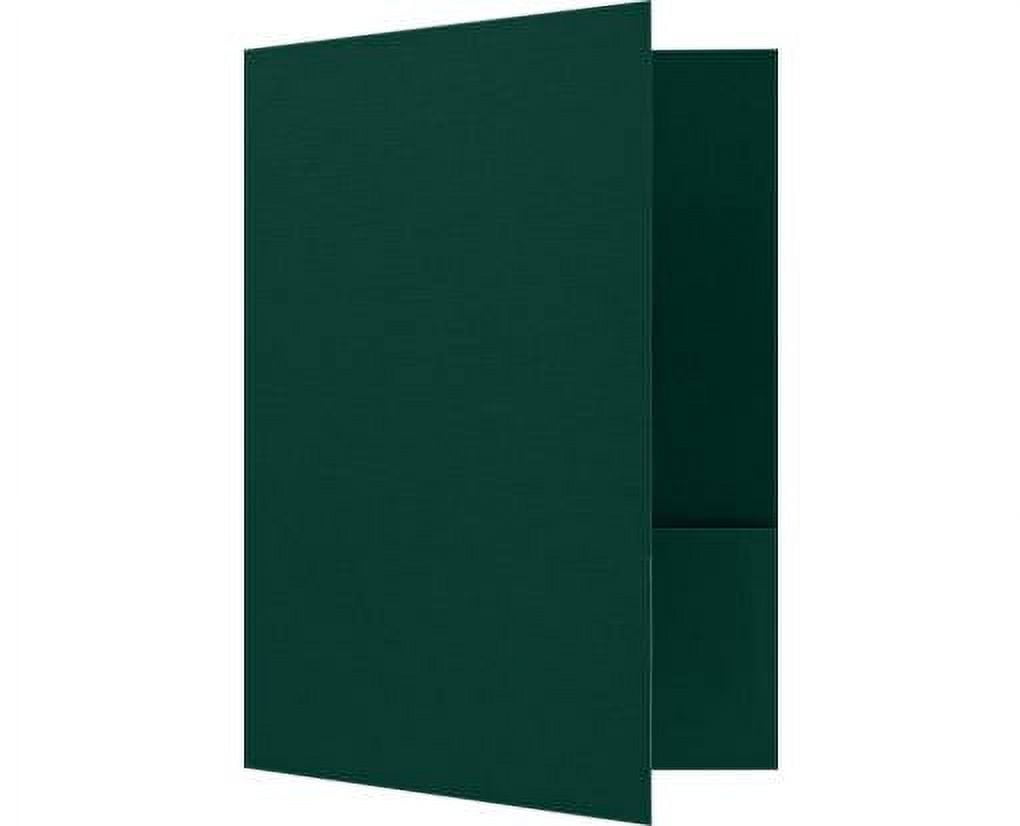 LUXPaper 9 x 12 Presentation Folder, Green Linen, 25/Pack