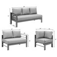 thumbnail image 7 of Patio Furniture Set, Outdoor Aluminum Sectional Sofa Couch - 3 Pieces All-Weather Metal Conversation Set Corner Sofas,Gray, 7 of 7