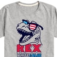 thumbnail image 3 of Instant Message - 4th of July - T Rex White & Blue - Toddler & Youth Short Sleeve Graphic T-Shirt, 3 of 6