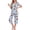 Blue, variant on PatPat Halloween Pajamas for Women 2 Piece Lounge Sets Short Sleeve Top and Capri Pants Outfits Letter Prints Home and Street Loungewear, Black, L