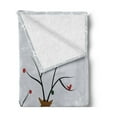 thumbnail image 2 of Christmas Soft Flannel Fleece Throw Blanket, Reindeers at Noel Time Yule with Snowflakes in Winter Santa Print, Cozy Plush for Indoor and Outdoor Use, 50" x 60", Brown Pale Grey White, by Ambesonne, 2 of 5