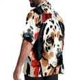 thumbnail image 3 of Spotted Dog Men's Short Sleeve Hawaiian Beach Shirts, Casual Printed Button Down Spread Collar Tops, Summer Unisex Style, 3 of 6