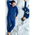 thumbnail image 2 of Leveret Mens Two Piece Cotton Pajamas Blue & Navy Stripes XS, 2 of 3