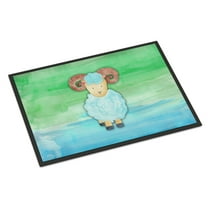Ram Sheep Watercolor Doormat 18x27