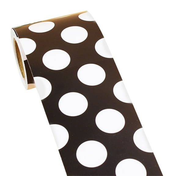 White Black Dots Border Trim Wall Sticker 32.8ft for Chalkboard Bulletin Board Notice Board Party Decoration