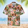thumbnail image 5 of Camisa hawaiana de verano con estampado de perro para hombres y mujeres, camisas florales geniales, camisetas hawaianas de manga corta con cara de perro y gato para niños, 5 of 5