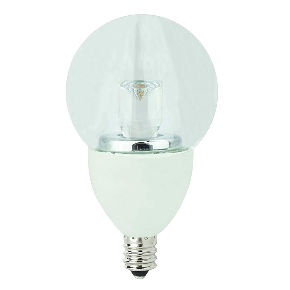 TCP LED Clear G16 25W Equivalent, Soft White 2700K Candelabra e12