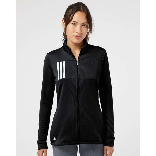 Femmes Tricot Double à 3 Rayures à Fermeture Éclair Intégrale, 2TG, Noirgris Deux