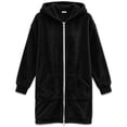 thumbnail image 5 of cocolona Long Fleece Jacket for Women Double-Sided Fuzzy Long Sleeve Outerwear Hooded Zipper Fall Winter Long Coat with Pocket, 5 of 6