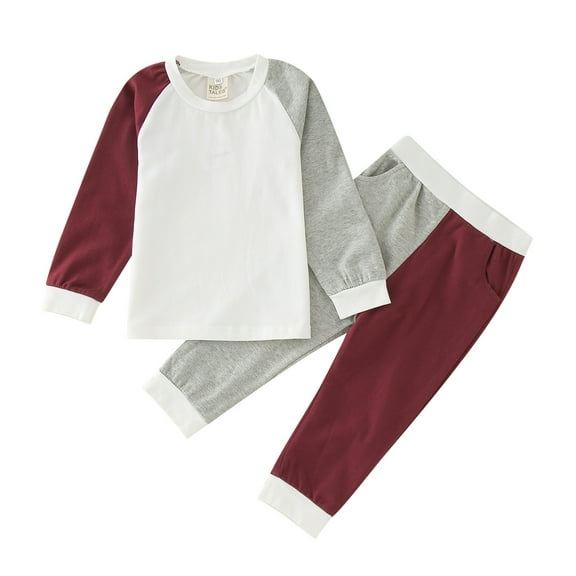 Toddler Girls Outfits Boys Winter Long Sleeve Tops Pants 2Pcs Set Babys Underwear Set Girls' Clothing Size 8-9T
