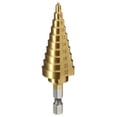 thumbnail image 1 of 1Pc High-speed Steel Step Cone Dril Bit 4-22MM HSS Hexagonal Shank Titanium Step Cone Drill Bit for Drilling Holes, 1 of 7