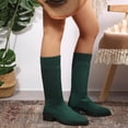 thumbnail image 6 of Women's Knee High Boots Stretch Square Toe Chunky Block Heel Long Boots for Women Comfortable Breathable Womens Boots, 6 of 8