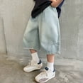 thumbnail image 4 of Boys Jean Shorts Casual Loose Elastic Waist Pocket Jean Shorts Boys' Fashion Kids Boys Shorts 4-5 Years Cute&nbsp;Boy&nbsp;Clothing, 4 of 9