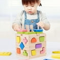 thumbnail image 4 of Colorful Geometric Shape Blocks and Sorting Cube Box Safe Wooden Material Shape Color Sorting Toy for Kids Educational Gifts, 4 of 8
