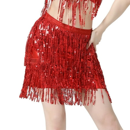 DondPO Wedding Guest Dresses for Women Prom Dress Women S Sequin Bag Hip Skirt Belly Dance Hip Skirt Flow Su Sequin Wrap Women S Skirt Mini Skirt Womens Skirts Red Dress XL