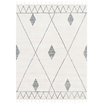 SAFAVIEH Casablanca Marnie Diamond Wool Area Rug, Ivory/Black, 8' x 10'