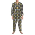 thumbnail image 3 of Kdxio Sugar Skulls Men’s Pajama Set Pajamas For Men 2 Piece PJ Set with Men Pajama Pants and Long Sleeve T-Shirt Lounge Set-Large, 3 of 7