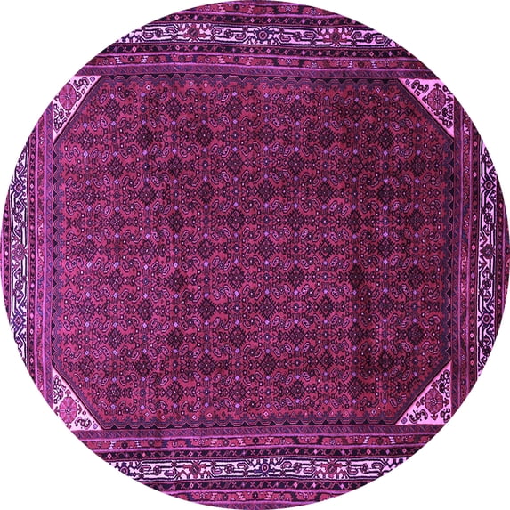 Ahgly Company Indoor Round Persian Purple Traditional Area Rugs, 7' Round