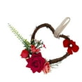 thumbnail image 5 of Heart Rattan Artificial Rose Flower Wreath Garland Wedding Decor Red, 5 of 8