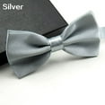 thumbnail image 2 of CUITING Men Classic Solid Color Bowtie Necktie Tuxedo Wedding Party Adjustable Bow Tie Dark Grey, 2 of 13