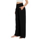 thumbnail image 3 of Lucakuins - Pantalones de pierna ancha para mujer, de verano, atléticos, de yoga, informales, de color sólido, de cintura alta, sueltos Lucakuins moda, 3 of 8